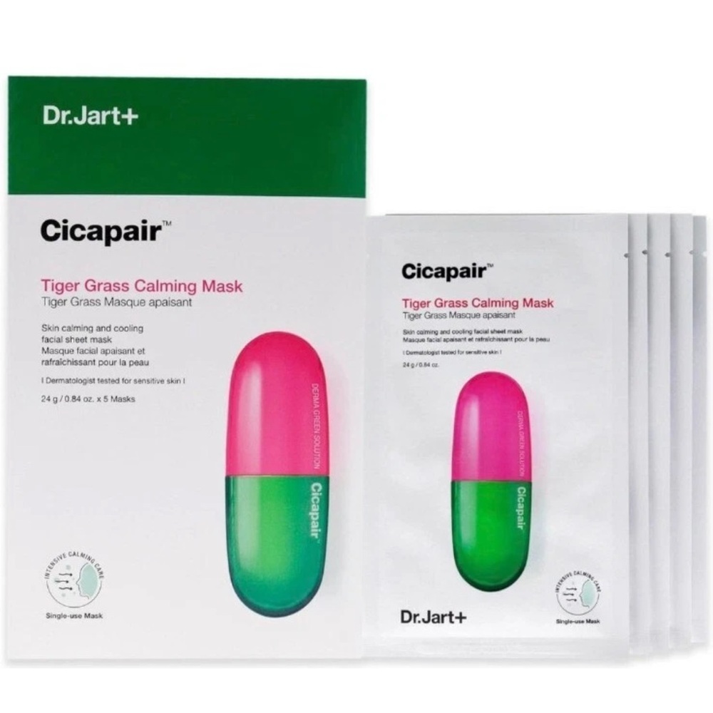Dr. Jart+ Cicapair - Tiger Grass Calming Mask Unisex 0.84 oz x 5 Masks NIB